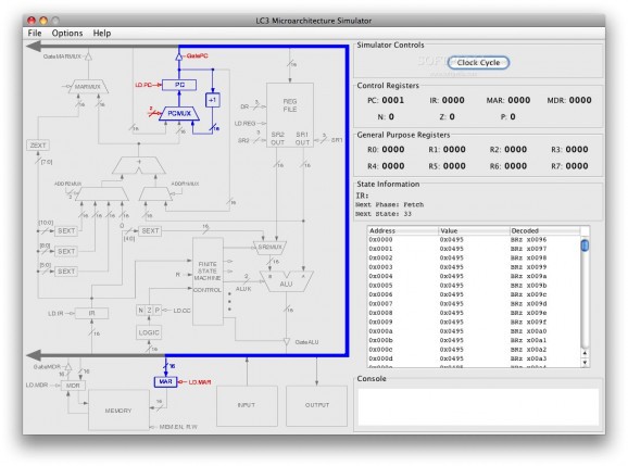 LC3 Microarchitecture Simulator screenshot