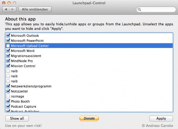Launchpad-Control screenshot