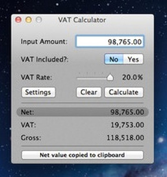 VAT Calculator screenshot