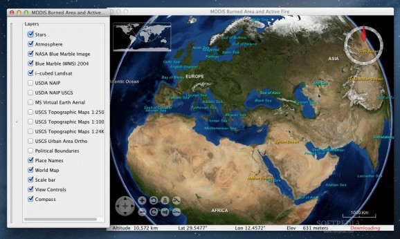 MODIS BA-AF Visualization screenshot