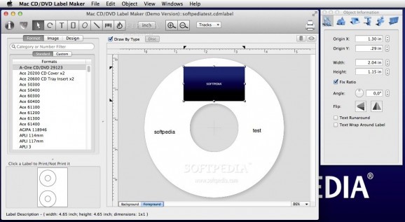 Mac CD/DVD Label Maker screenshot
