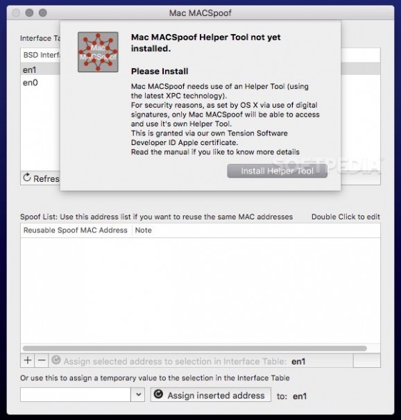 Mac MACSpoof screenshot