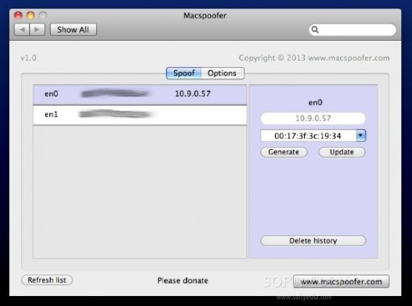 MacSpoofer screenshot