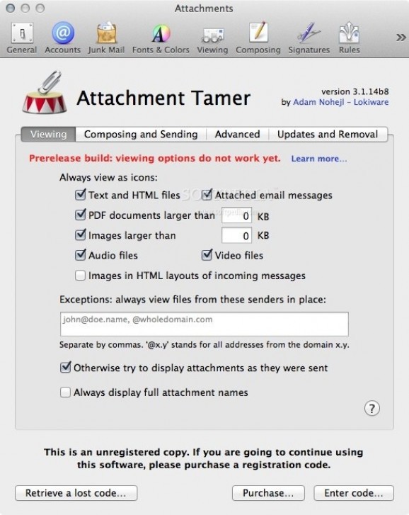 Attachment Tamer screenshot