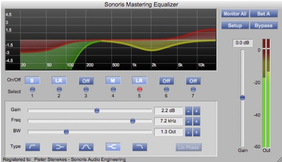 Sonoris Mastering Equalizer screenshot