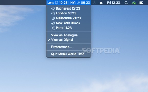 Menu World Time screenshot