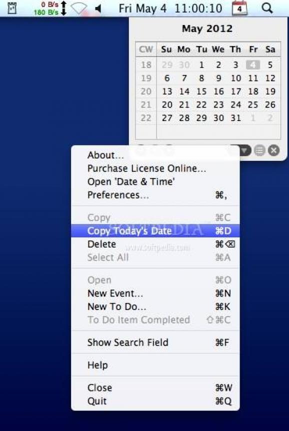 MenuCalendarClock for iCal screenshot