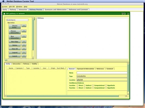 MetNetDB Curator Tool screenshot