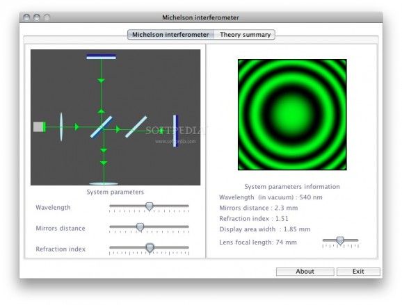 Michelson Interferometer screenshot