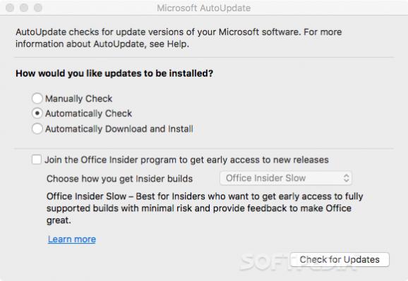 Microsoft AutoUpdate screenshot