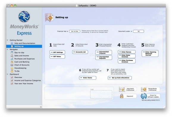 MoneyWorks Express screenshot