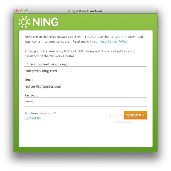 Ning Network Archiver screenshot