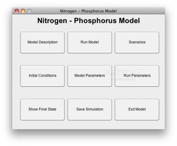 Nitrate - Phosphorus Model screenshot