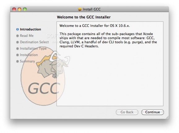 OSX GCC Installer screenshot