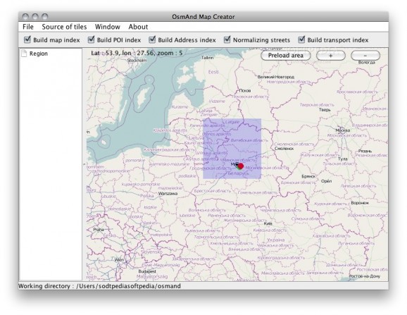 OsmAnd Map Creator screenshot