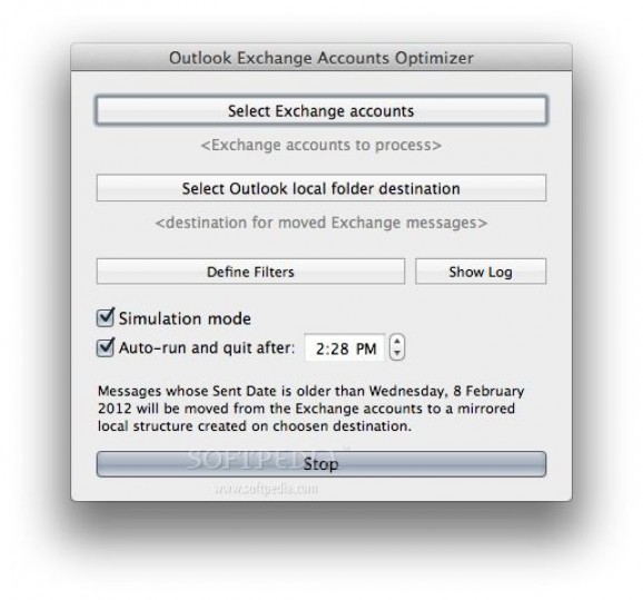 Outlook Exchange Accounts Optimizer screenshot