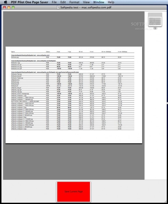 PDF Pilot One Page Saver screenshot