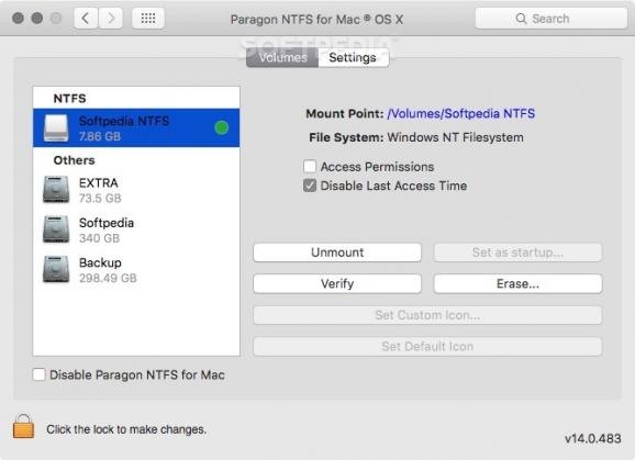 Paragon NTFS screenshot