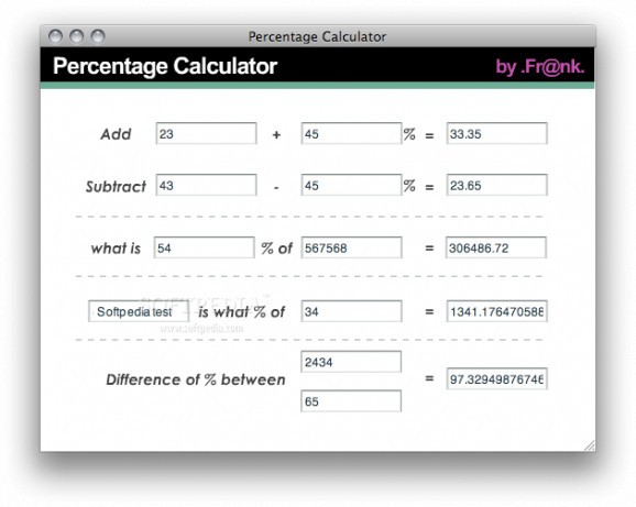 Percentage Calculator screenshot