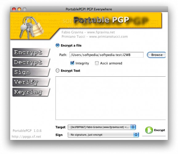 Portable PGP screenshot