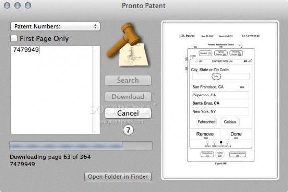 Pronto Patent screenshot