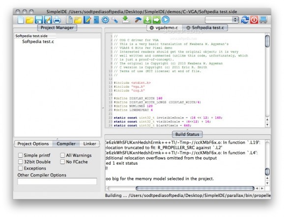 Propeller GCC Compiler screenshot