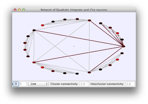 Quadratic Integrate-and-Fire Neuron Network Model screenshot