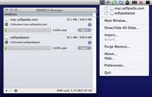 RAMDisk Manager screenshot