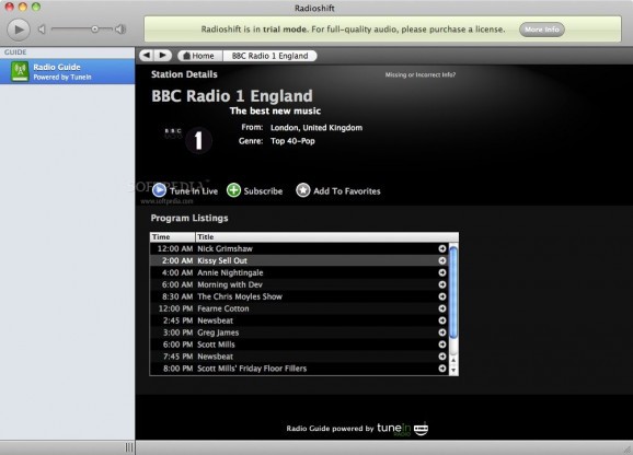 Radioshift screenshot