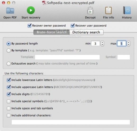 Recover PDF Password screenshot