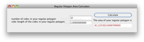 Regular Polygon Area Calculator screenshot