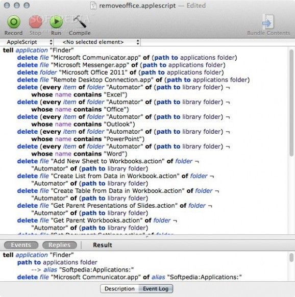 Remove Office 2011 screenshot