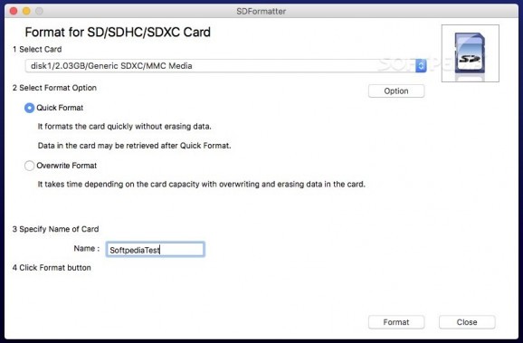 SD Card Formatter screenshot