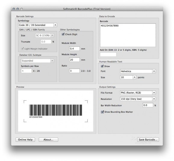 Softmatic Barcode screenshot