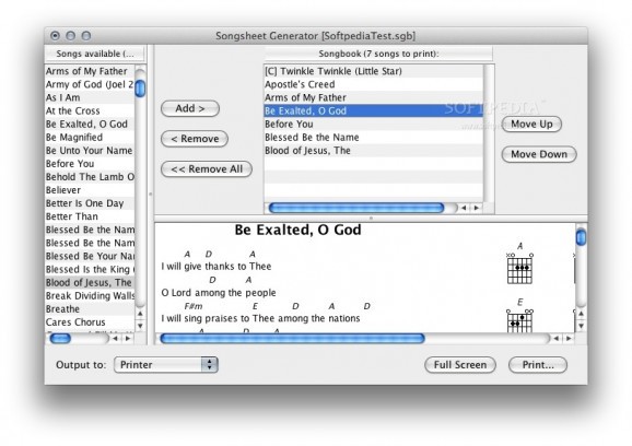 Songsheet Generator screenshot