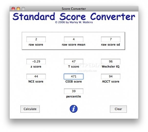 Standard Score Converter screenshot