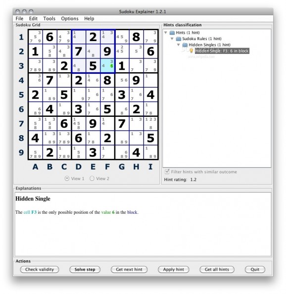 Sudoku Explainer screenshot