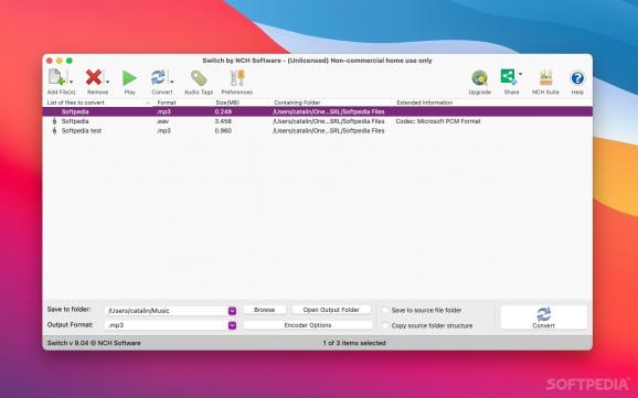 Switch Audio File Converter Software screenshot