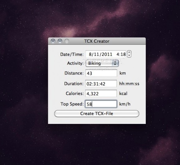 TCX Creator screenshot