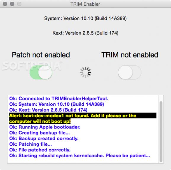 TRIM Enabler screenshot