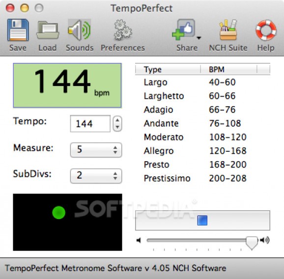 TempoPerfect Metronome Software screenshot