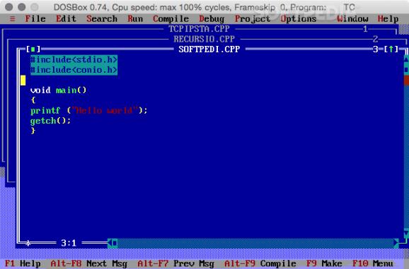 TurboC++ screenshot