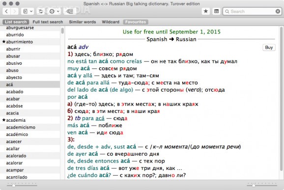 Spanish dictionaries by Dr. Guenrikh Turover screenshot
