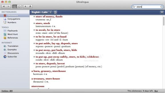 Ultralingua Latin-English Dictionary screenshot