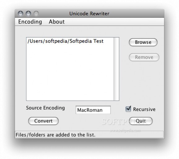 Unicode Rewriter screenshot