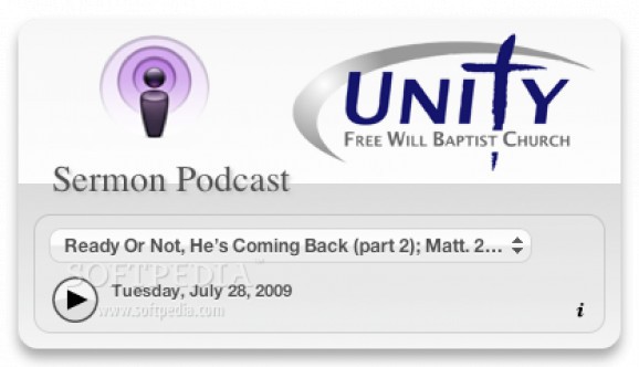 Unity Church Podcast Widget screenshot