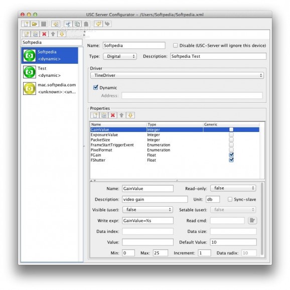 UscServer Configuration Editor screenshot