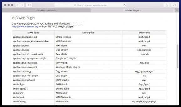VLC Web Browser Plug-in screenshot