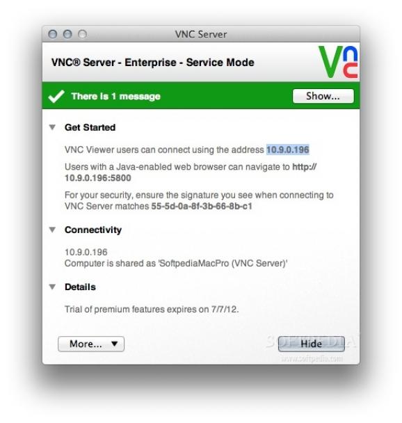 RealVNC Server screenshot