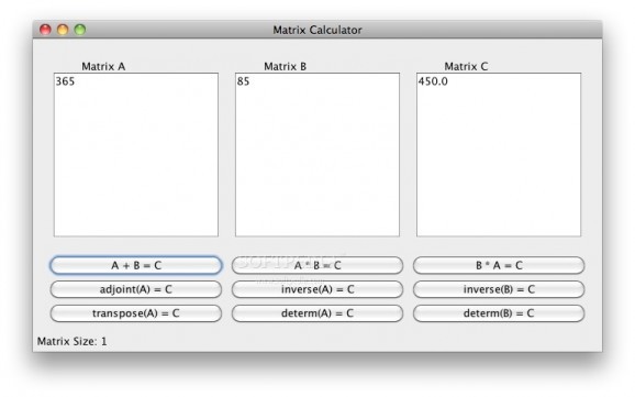 Matrix Calculator screenshot